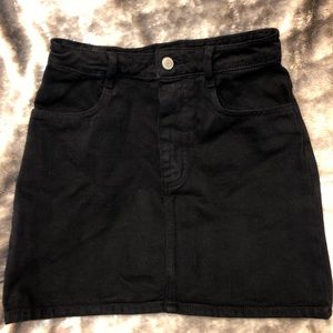 Black Denim John Galt Skirt